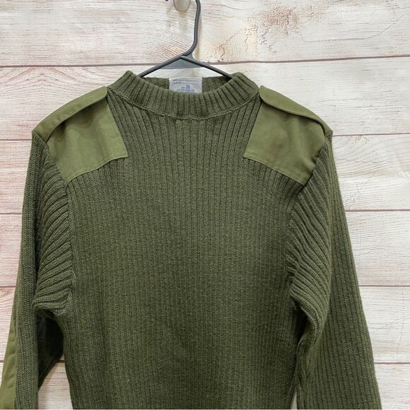 NEW WITHOUT TAGS DSCP OLIVE GREEN MILITARY SWEATER IN 100% WOOL - Picture 2 of 10